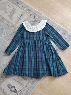 Pink Chicken Girls Jessa Dress Blackwatch Plaid Long Sleeve Sz6y